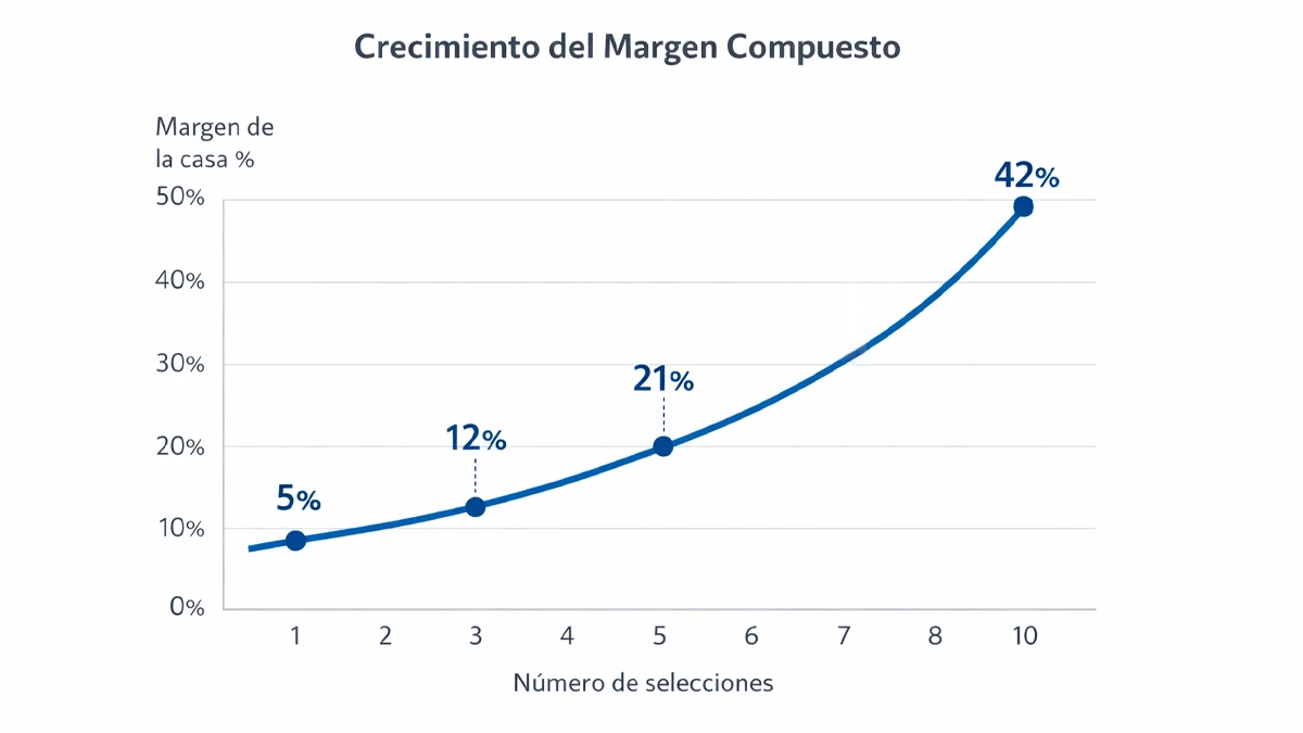 Gr&aacute;fico mostrando c&oacute;mo el margen de la casa aumenta con cada selecci&oacute;n a&ntilde;adida