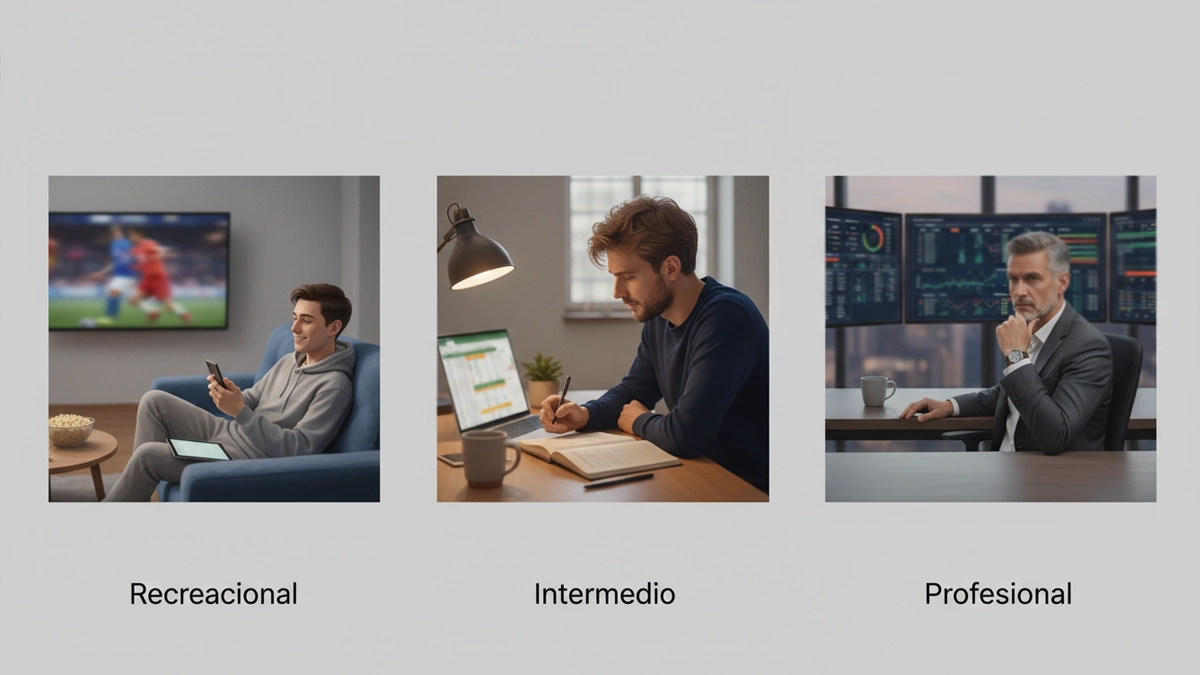 Tres perfiles de apostadores con diferentes estrategias representados visualmente