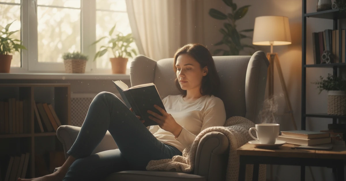Persona disfrutando de tiempo libre leyendo un libro como parte de su descanso planificado