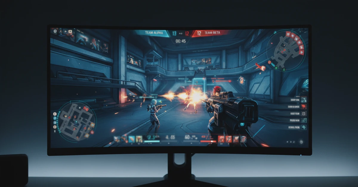 Pantalla mostrando una partida competitiva de videojuegos con interfaz de juego