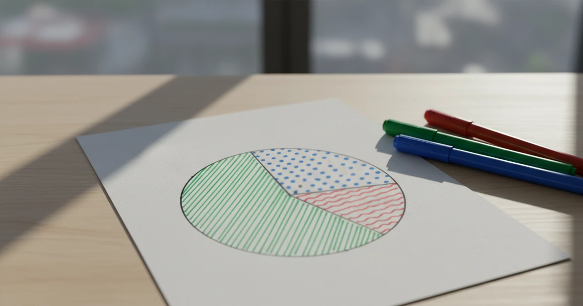 Diagrama dibujado a mano mostrando la distribución proporcional de recursos